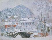 Claude Monet Sandviken Village in the Snow oil painting picture wholesale